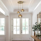 KCO Lighting Gold Cluster Pendant 3-Light Large Glass Pendant Lights Kitchen Island Bubble Globe Chandelier Mid Century Modern Hanging Light