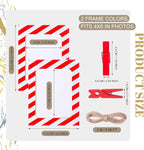 Janlaugh 100 Pcs Paper Photo Frames 4x6 Red and White Paper Picture Frame with 100 Clip 10 String Kit DIY Hanging Cardboard Photo Holder Christmas Wall Decor Wedding Home