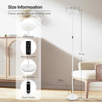 BoostArea Dimmable Floor Lamp,30W 3000LM Super Bright LED Torchiere Standing Lamp with Remote & Touch Control,71 in Tall Pole Sky Modern Floor Lamps for Living Room Bedroom Office,2700k-6500k,White