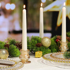 12pcs Gold Candlestick Holders- Taper Candle Holders for Table Centerpiece- Glass Candle Holder for Wedding, Dinner Table, Party and Festival Decoration