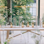 Glass Bud Vases Set of 20, Living Bud Vases, Small Bud Vase in Bulk, Mini Flowers Vases for Centerpiece, Vintage Decorative Vase Set for Table Decorations, Wedding Reception, Home Decor (Amber)