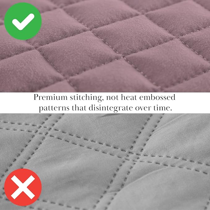 Southshore Fine Living, Inc. Full/Queen Quilt Set, Full Size Quilts with 2 Matching Pillow Shams, Lightweight Quilt Coverlet, Lightweight, Easy Care Machine Washable Queen Size Bedspread, Lavender