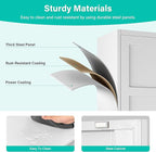 Metal Storages Cabinet with 2 Doors and 5 Shelves,Tall Storage Cabinet,Large Cupboard Closet,Pantry Storage Cabinet for Home,Office,Bathroom,Dining/Living Room (White, 71" H)