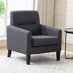 Accent Chair, Mid Century Modern Living Room Chairs Comfy Reading Chair with Upholstered Cushion Relax Armchair for Bedroom Apartment,Office,Dark Grey