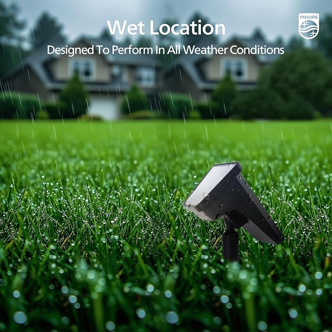 Philips 2 Packs Solar Spot Lights Outdoor Waterproof, 28 LED 7500K Solar Powered Landscape Pathway Lights, Dusk to Dawn Solar Spotlights for Garden, Yard, Lawn, Walkway, Driveway