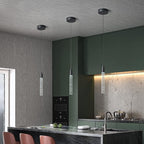 Modern Kitchen Island Pendant Light Dimmable LED Black Finish Mini Crystal Pendant Lighting Bedroom Bedside Table Small Pendant Lights（1-Pack）