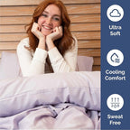 Queen Size 4 Piece Sheet Set - Comfy Breathable & Cooling Bed Sheets Set - Hotel Luxury Bedding for Women, Men, Kids, Teens, Boys & Girls - Deep Pockets, Soft, Wrinkle Free - Oeko-Tex - Light Lavender