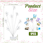 Photo Tree Holder Clip, Money Tree Gift Holder 8 Flower-Shaped Clips for Cash, Gift Cards, Photos Picture Frame Stand for Home, Office, Shop, Birthday, Festival (White)