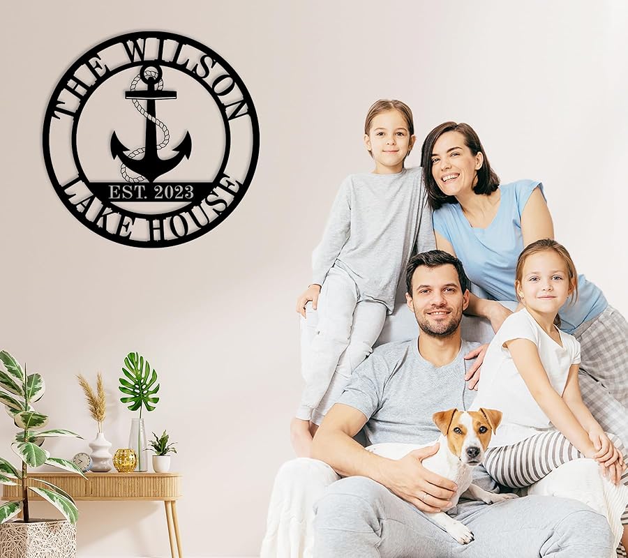 Personalized Lake House Decor, Custom Nautical Wall Decor, Nautical Decor for Home, Beach House Decor, Outdoor Nautical Decor, Outdoor Metal Lake House Signs, Lake House Gifts
