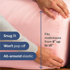 Queen Sheets Set 6 Piece - Bed Sheets Queen Size - Soft Hotel Luxury Bedding - Cooling, Comfy & Breathable - 1 Flat & 1 Fitted and 4 Pillowcases with Deep Pockets - Wrinkle and Fade Free - Baby Pink