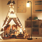 Floor Lamps for Living Room - Standing Lamp with Frosted White Glass Shade, Modern Industrial Floor Lamp with LED Bulbs, Black Tall Lamp for Bedroom Office(Light Bulb Included)