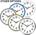 AKCISOT Wall Clock, Modern Small Wall Clocks Battery Operated 8 Inch, Silent Non-Ticking Analog Classic for Office, Home, Bathroom, Kitchen, Bedroom, School(White)