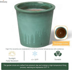Emissary Round Stoneware Planter (Parent SKU 12012) (Green, 10" D x 10" H)
