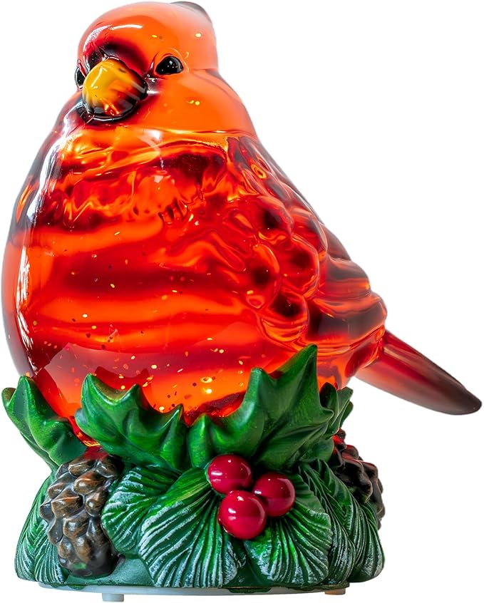 Christmas Snow Globes Cardinal Holly Music Water Lantern Holiday Decorations Gifts for Family Children or Friends