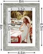 Vittanly 5x7 Picture Frames Set of 9, Shatter Resistant Plexiglass, Display 4x6 Pictures with Mat or 5x7 without Mat, Photo Frames for Wall or Tabletop, Engineered Wood, Grey