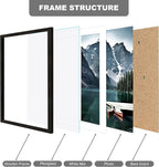 13x19 Picture Frame Set of 3 - Display 11x17 Photo with Mat or 13 x 19 Poster without Mat, Wall Mounting Horizontal and Vertical, Black