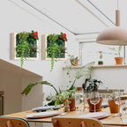 Vertical Wall Planter, 4 Pots Self Watering Living Planters Indoor, Wooden Frame Planter Wall Decoration Home Office (No Screw)