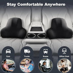 Lumbar Support for Car - Back Support for Driving Seat Lower Back Pain Relief - Memory Foam Lumbar Pillow for Car/Office Chair - Back Cushion for Car-Ergonomic Streamline Soft Washable Cover-Black