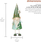 Alpine Corporation - 18" Tall Outdoor Garden Gnome Yard Decoration - Metal Statue with Speak No Evil Expression - Durable, Weatherproof Lawn Sculpture for Patio, Deck, Yard