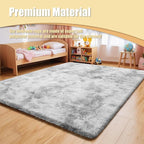 9x12 Fluffy Area Rugs for Living Room,Large Fuzzy Shag Area Rug for Bedroom,Soft Non-Shedding Indoor Plush Carpet for Kids Bedroom Nursery Home Decor,Tie-Dyed Grey