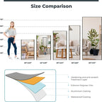 Glassless Large Mirror Shatterproof Unbreakable Wall Mirror for Gym, Dance Studio, Home Workout Room – 0.04mm Nano Film – Gold 26" x 60"