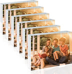 Egofine 8x10 Acrylic Frames 6 Pack, 20mm Thicker Frameless Clear Picture Frames, Double Sided Magnetic Picture Frames, Free Standing Desktop Display