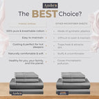 Tencel Sheets 4 Piece Cal King - 100% Eucalyptus Lyocell California King Sheet Sets - Soft, Cooling & Breathable for Hot Sleepers - 16” Deep Pockets Hotel Quality Bedding Set - Grey