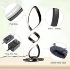 Modern Table Lamp - Stepless Dimmable LED Spiral Lamp, Black, 12W, 3200K, Warm White, Contemporary, for Bedroom, Living Room