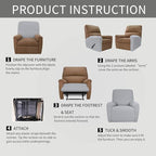 Easy-Going 4 Pieces Oversized Recliner Stretch Sofa Slipcover Sofa Cover Furniture Protector Couch Soft with Elastic Bottom Polyester Spandex Jacquard Fabric Small Checks Silver Gray,X-Large