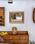 HUARCEY Gold Framed Vintage Wall Art Vineman Climbing The Walls Farmhouse Wall Decor Opening Door Oil Painting Picture Canvas Print Art Home Decor Aesthetic for Bedroom Bathroom Office 8x10in