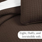 Southshore Fine Living, Inc. Twin XL Bedspread Quilt Set, Dorm Room Bedding Essentials, Stain Resistant, Machine Washable Bed Spread, XL/Twin Brown Comforter Set w/Pillow Sham, Chocolate Brown