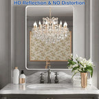 WEER White Bathroom Mirror 22X30 Inch, Rounded Rectangle White Metal Frame Mirror, Matte White Bathroom Vanity Mirror with Tempered Glass, Anti-Rust, Hangs Horizontally or Vertically