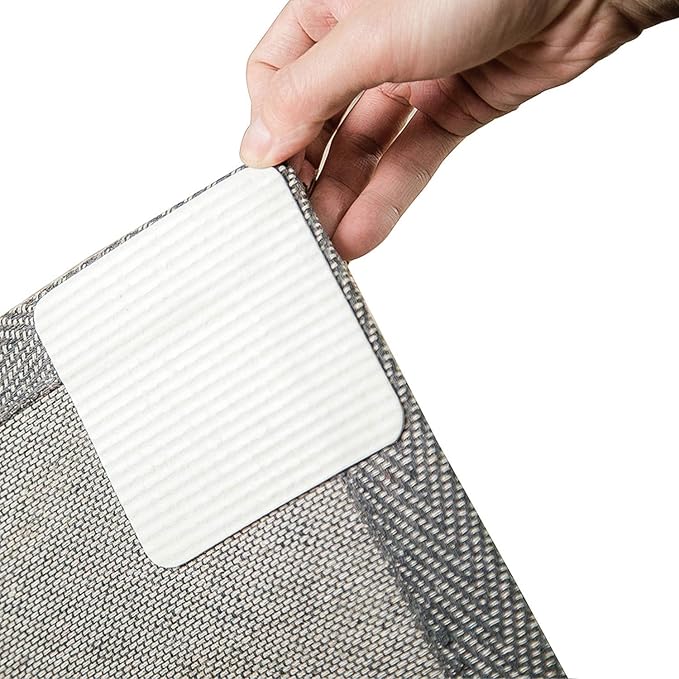Home Techpro Rug Pads Grippers, 12 PCS Non Slip Washable Grippers for Rug, “Vacuum TECH” - New Materials to Anti Curling Rug Pad : Keep Your Rug in Place & Make Corner Flat and Easily Peel Off
