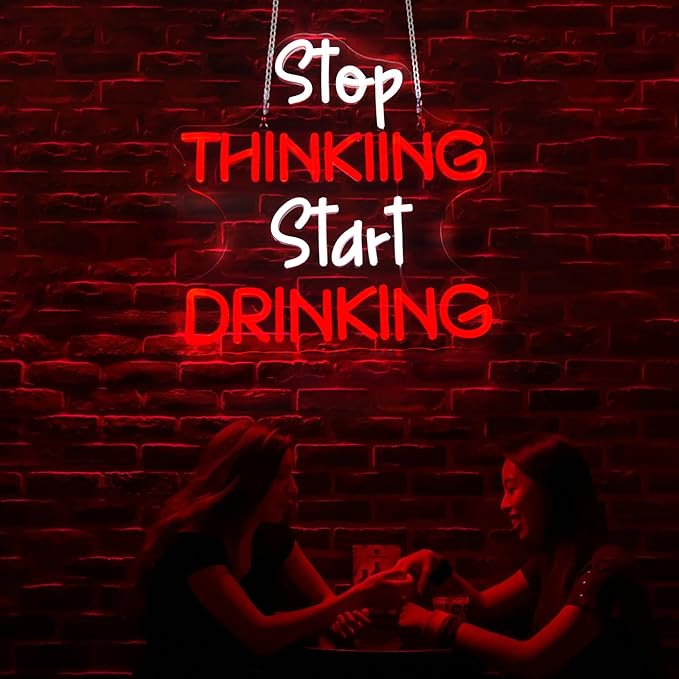 Stop Thinking Neon Sign Led Neon Lights Neon Signs for Wall Decor Light Up Sign for Birthday Party Club Gift