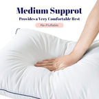 Cosybay Goose Feather and Down Bed Pillow, Premium Medium White Pillow Inserts for Sleeping, Luxury Bedding Pillows for Side and Back Sleepers, Queen Size, 20x36 Inches, 1 Pack