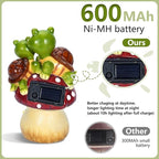 Solar Light Turtle Garden Statue, Turtle on Mushroom Figurine, Lovely Tortoise Garden Statue with 5 LED Lights for Patio, Balcony, Yard, Housewarming, Lawn Ornament, Outdoor Lawn Decor