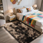 Shag Area Rug for Bedroom 3x5,Fluffy Area Rugs for Living Room,Soft Fuzzy Rug Non-Shedding Indoor Plush Carpet for Kids Bedroom Nursery Dorm Home Decor,Tie-Dyed Coffee