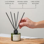 Craft & Kin Reed Diffuser Set Oakwood, Mahogany & Vetiver, Fall Reed Diffusers for Home, Fragrance Diffuser Sticks, Oil Diffuser Sticks, Oil Diffuser with Sticks, Reed Diffuser for Men