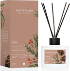 Soul & Scents Reed Diffuser Set – Pine | 7.43 oz Refillable Scented Oil with 6 Fiber Sticks | Long-Lasting Home Fragrance & Air Freshener for Bedroom, Bathroom, Office | Gift & Décor Piece