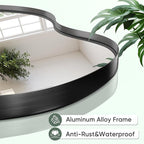 Suidia Irregular Wall Mirror, 55"x28" Bathroom Mirror Asymmetrical Mirrors Artistic Mirrors Decorative for Living Room Bedroom Bathroom Hallway Entryway, Black, Cloud Style