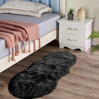 Latepis Black Faux Sheepskin 2x4 Shag Rug for Bedroom Fluffy Faux Fur Rug Non-Slip Throw Rugs for Living Room Fuzzy Rugs for Dorm Pet Mats Luxury Home Décor