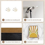 Bwodke Boho Wall Art, Framed Abstract Sunshine Wall Art, Sun Rising Neutral Canvas Wall Decor, Mid Century Geometric Pictures Set of 3, Minimalist Paintings, for Bedroom Living Room Bathroom 12"x16"