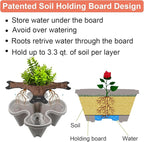 Vertical Planter, 6 Tier Stackable Strawberry Planter with Garden Tool Set, Movable Indoor/Outdoor Garden Herb Pot for Growing Vegetables and Succulents, Gray