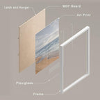 SIGNWIN Framed White Beach Grass Cloudy Ocean Sea Wave Horizon Wall Art, Set of 4 Landscape Colorful Wall Decor Prints, Nature Wilderness Wall Décor for Living Room, Bedroom - 11"x14" White