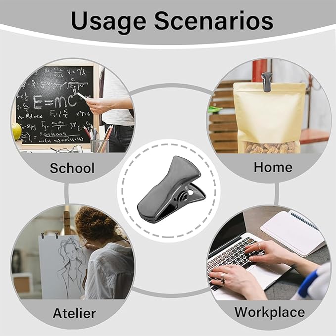 35 Pack Mini Metal Alligator Clips for Crafts Non-Slip Silicone-Coated Retro DIY Badge Small Clips(Charcoal Black)