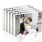 Magicool Premium Acrylic Photo Frame- Magnet Photo Frame -Double Sied Thick Desktop Frames (5x7 5 Pack)