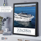 VCK 22x28 Poster Frame Set of 3 - Black,Solid Wood Picture Frames, Textured Exclusive Wall Gallery Frame