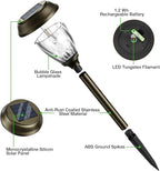 XMCOSY+ Solar Pathway Lights Outdoor, 10/25 LM in 2 Lighting Modes, Glass Stainless Steel Waterproof Outside Solar Powered Garden LED Lights for Yard Lawn Driveway Walkway Landscape Decor(Warm White)