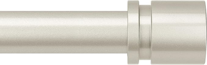 Curtain Rods for Windows 16 to 88 Inches Adjustable Length 1 Inch Diameter Window Curtain Rod with Aluminium End Cap, Brushed Nickel