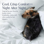 Brooklinen Luxury Percale Duvet Cover – 100% Cotton, Cool, Crisp, Extra-Long Corner Ties, Button Closure, Soft & Breathable – Machine Washable, Duvet Cover King/California King Bed Sizes (Sky)